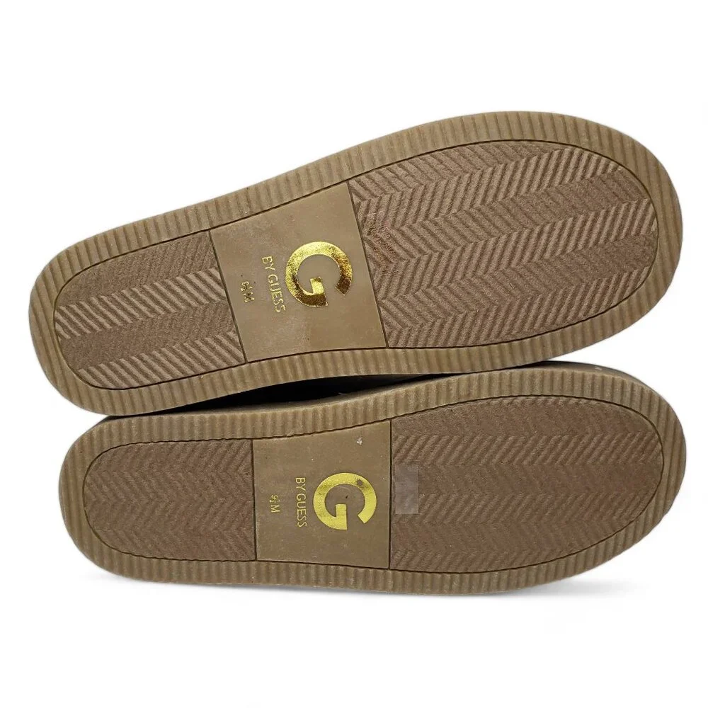 G by Guess Furry Lined Booties Women’s Tan Strappy Quilted Warm Cozy Y2K Outdoor